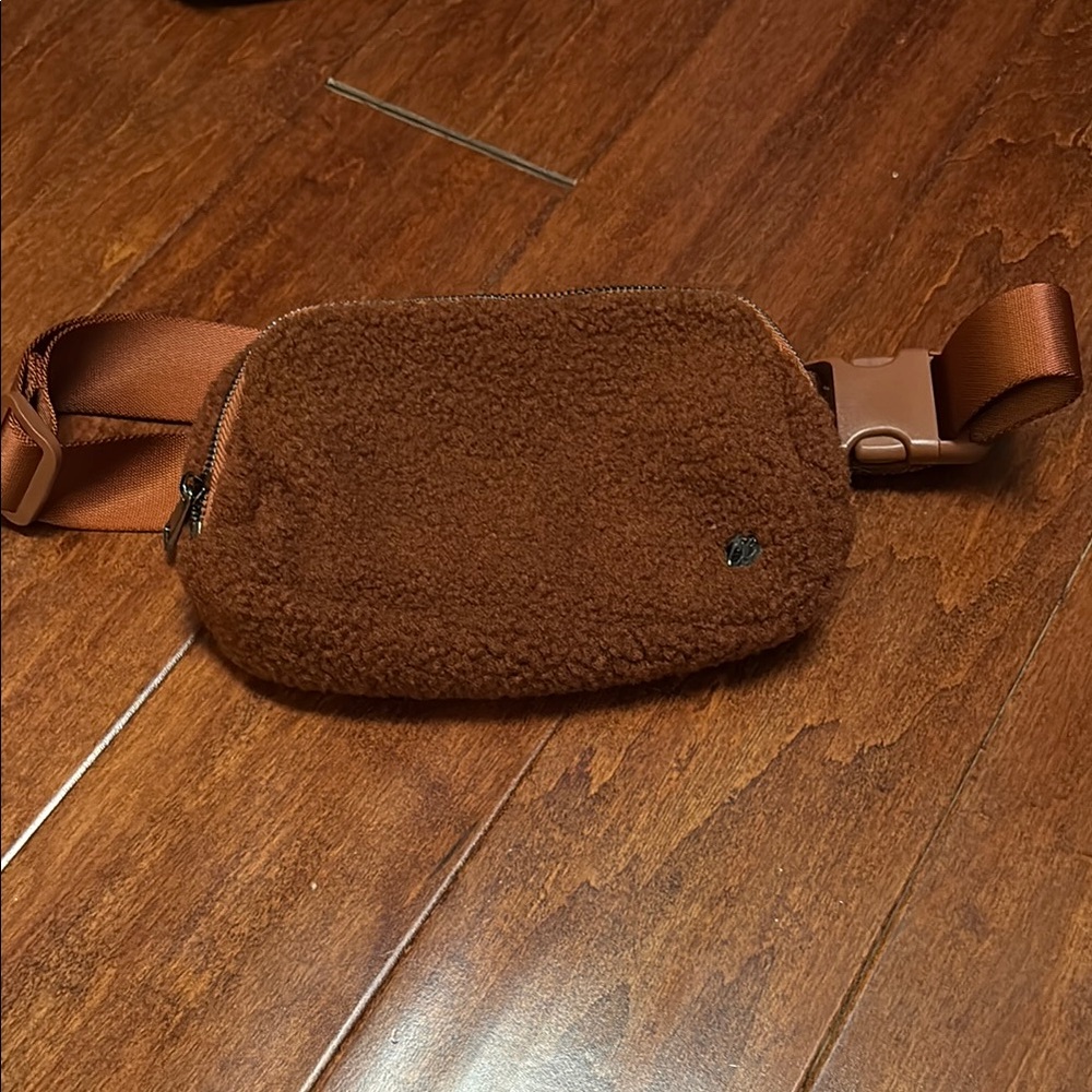 Brown Fleece Belt Bag